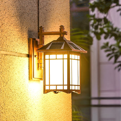 Retro Waterproof LED Vintage Solar Wall Lamp with Remote Wall Sconce Lighting - Flyachilles