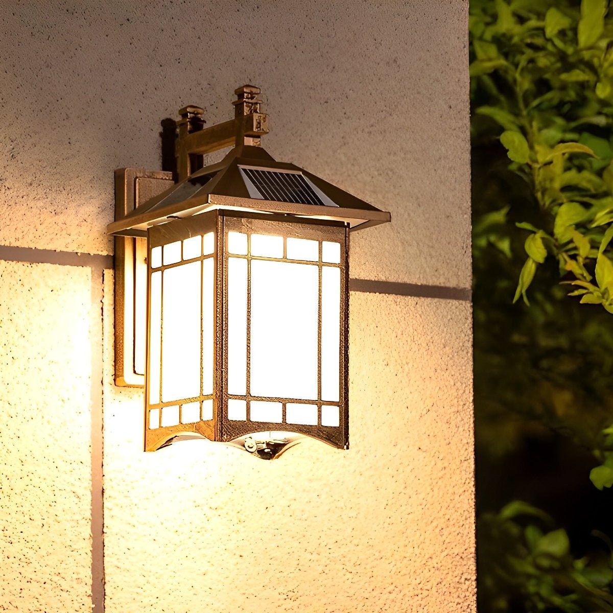 Retro Waterproof LED Vintage Solar Wall Lamp with Remote
