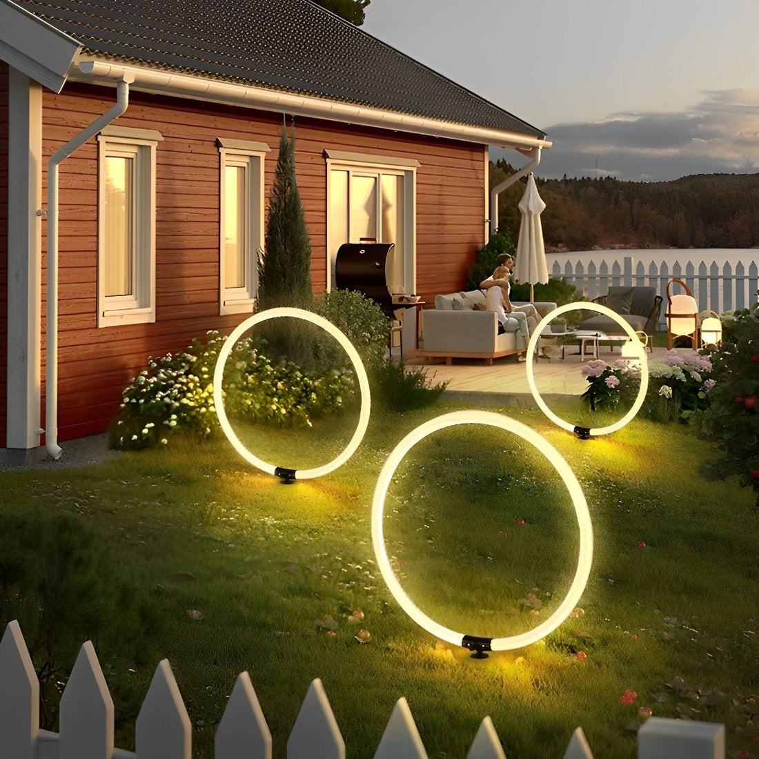 Ring Minimalist LED Waterproof Modern Outdoor Lawn Lamp - Flyachilles