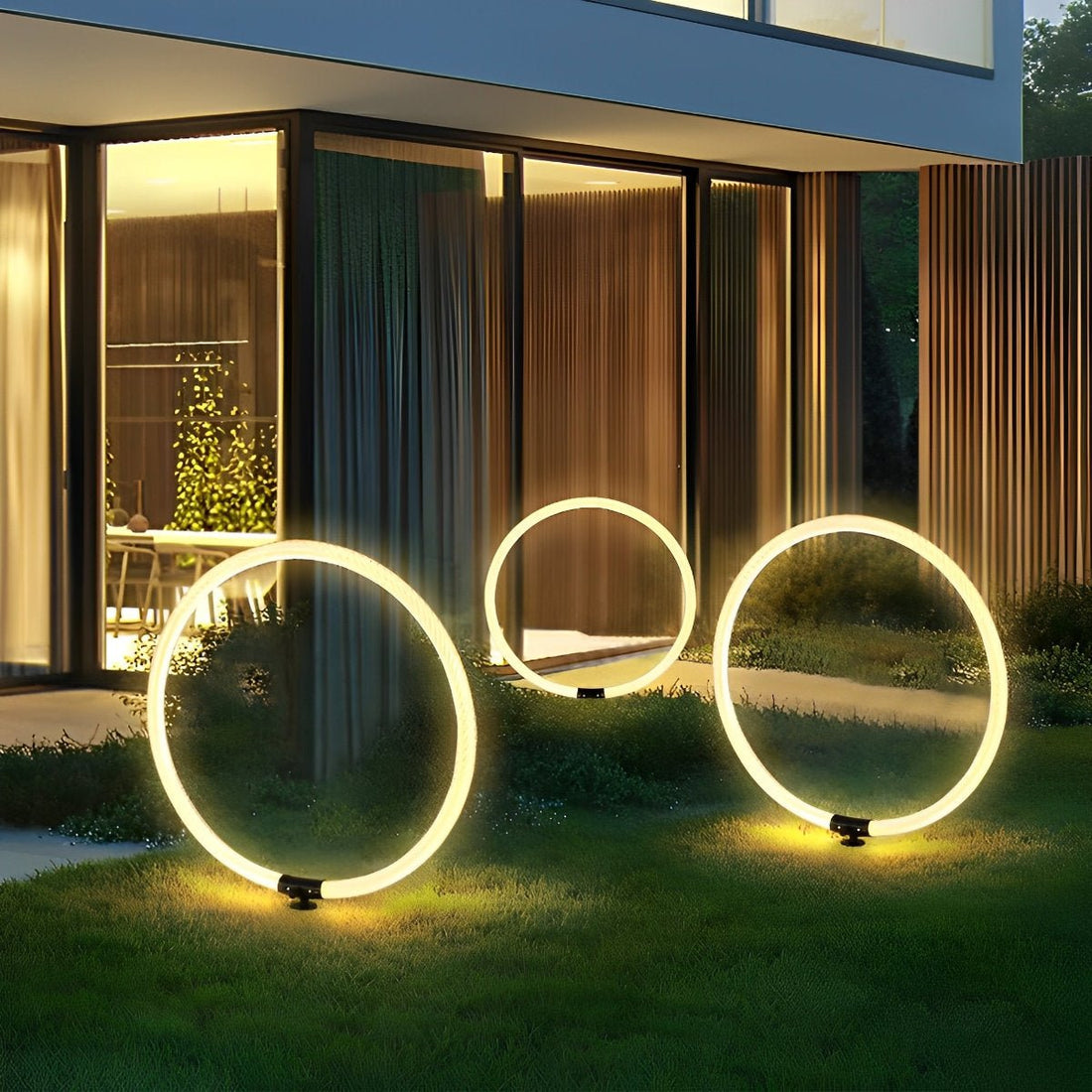 Ring Minimalist LED Waterproof Modern Outdoor Lawn Lamp - Flyachilles