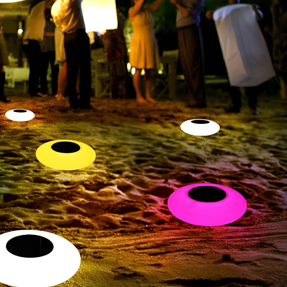 Round Colorful RGB LED Waterproof Solar Modern Outdoor Lights Pool Lights Water Floating Light Pond Lamp - Flyachilles