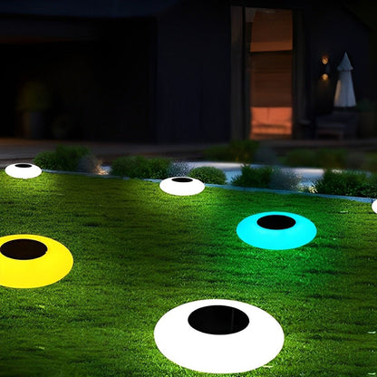 Round Colorful RGB LED Waterproof Solar Modern Outdoor Lights Pool Lights Water Floating Light Pond Lamp - Flyachilles