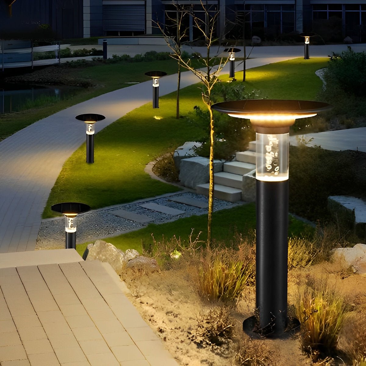 Round Creative Bubble Design Waterproof LED Modern Solar Path Lights - Flyachilles