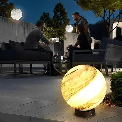 Round Glass Planets Design Waterproof Modern Outdoor Fence Post Lights Column Lighting - Flyachilles