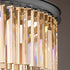 Round Metal Crystal Strip Retro Farmhouse Chandelier - Flyachilles