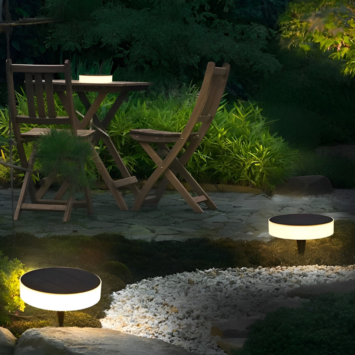 Round Square LED Waterproof Outdoor Solar Decking Lawn Lights Fence Post Column Lights - Flyachilles