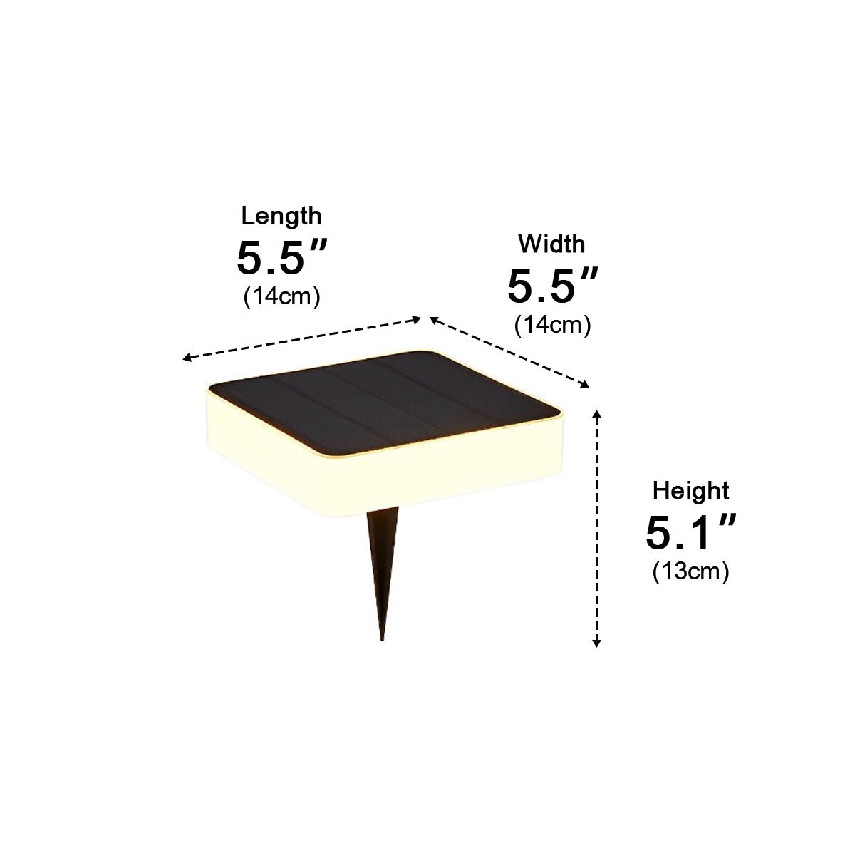 Round Square LED Waterproof Outdoor Solar Decking Lawn Lights Wall Lights - Flyachilles