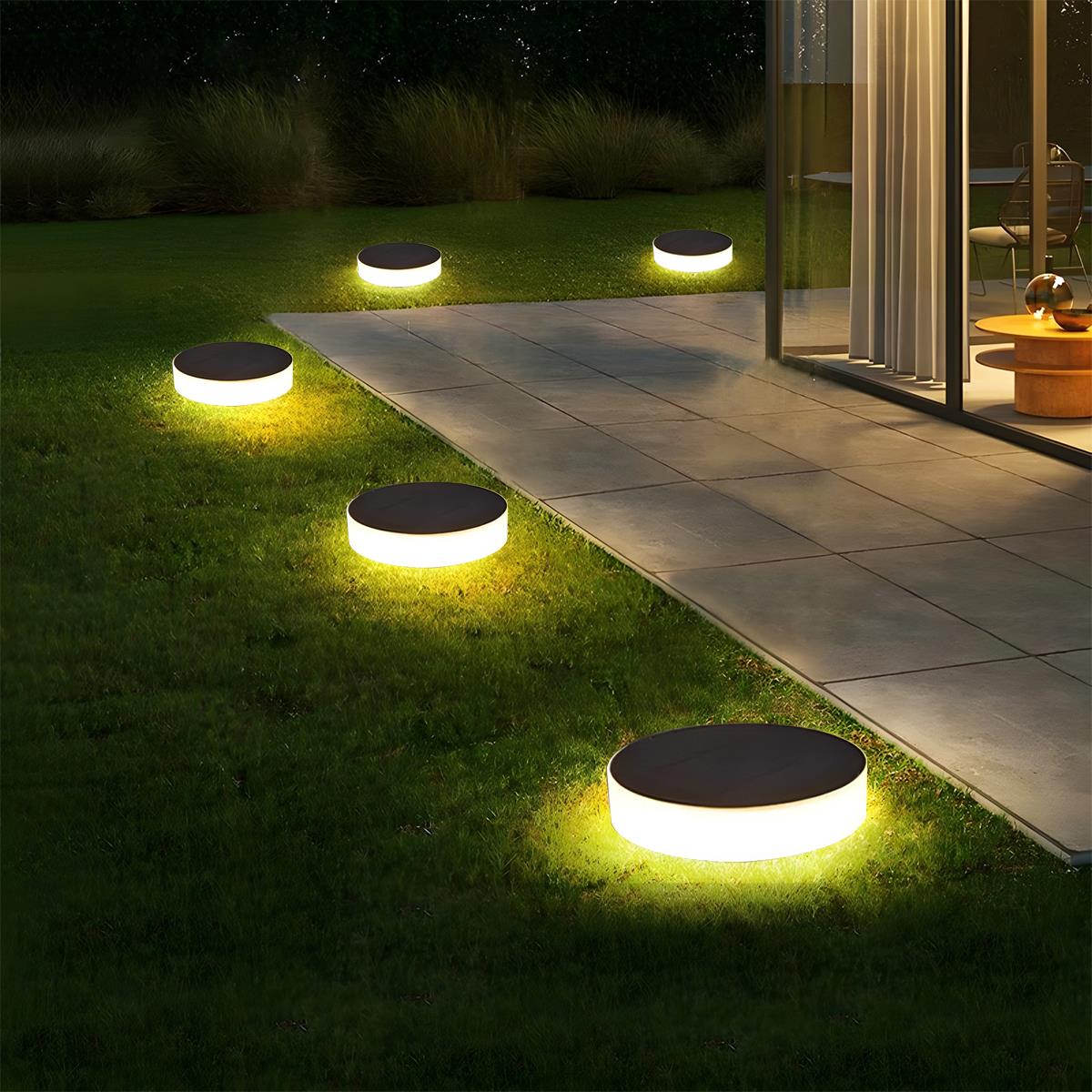 Round Square LED Waterproof Outdoor Solar Decking Lawn Lights Wall Lights - Flyachilles