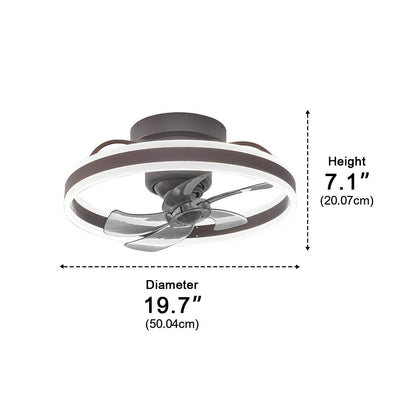 Round Stepless Dimming LED 360 Rotating Modern Ceiling Fan Light - Flyachilles