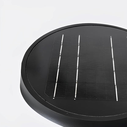 Round Waterproof LED Solar Black Modern Outdoor Pathway Lights - Flyachilles