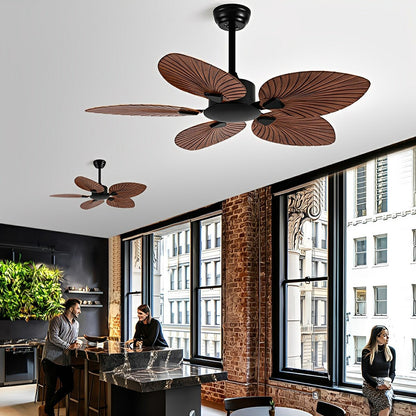 Rustic Coastal Leaf - shaped Modern DC Motor Reverse Ceiling Fan - Flyachilles