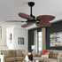 Rustic Coastal Leaf - shaped Modern DC Motor Reverse Ceiling Fan - Flyachilles