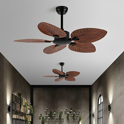 Rustic Coastal Leaf - shaped Modern DC Motor Reverse Ceiling Fan - Flyachilles