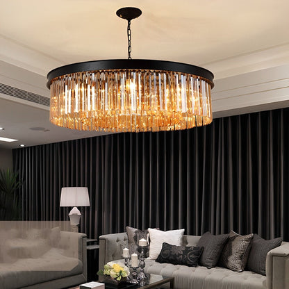 Rustic Modern Crystal Chandeliers Round Ceiling Lights - Flyachilles