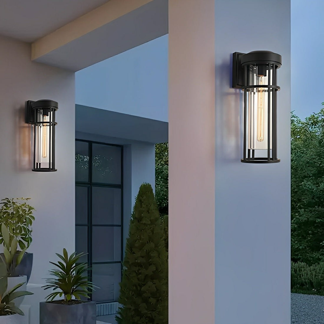 Rustic Modern Cylinder Waterproof Outdoor LED Porch Wall Lights - Flyachilles