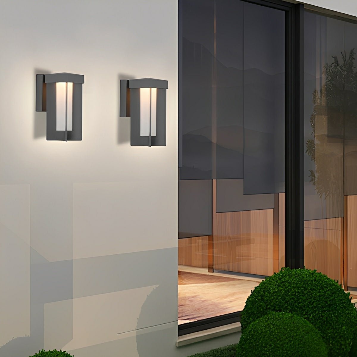 Rustic Modern Geometric Sculptural Waterproof Outdoor LED Porch Wall Lights - Flyachilles
