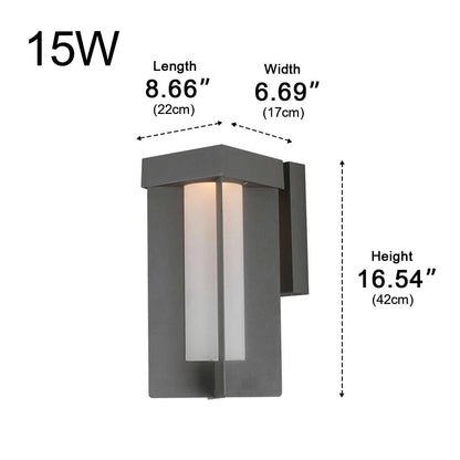 Rustic Modern Geometric Sculptural Waterproof Outdoor LED Porch Wall Lights - Flyachilles