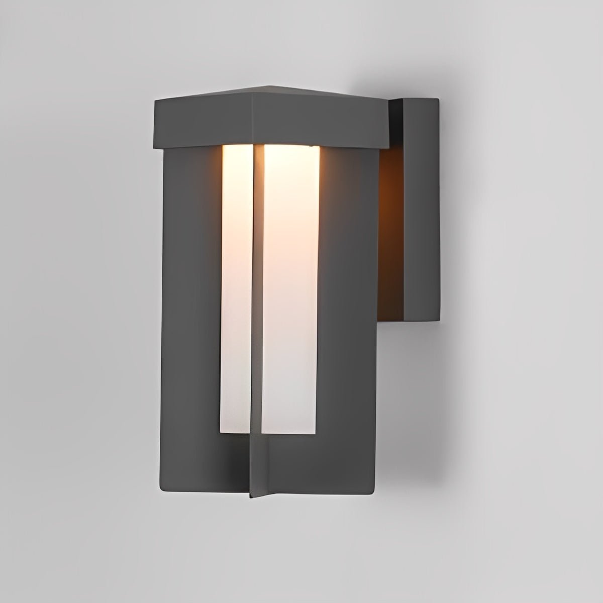 Rustic Modern Geometric Sculptural Waterproof Outdoor LED Porch Wall Lights - Flyachilles