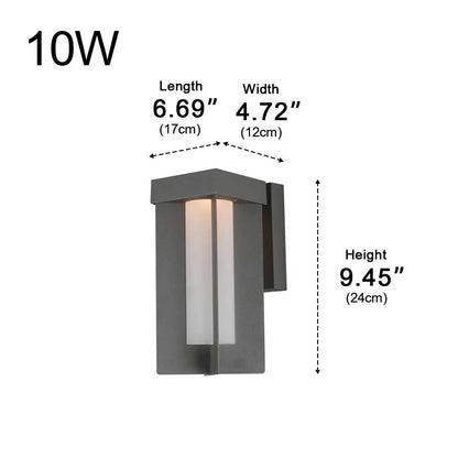 Rustic Modern Geometric Sculptural Waterproof Outdoor LED Porch Wall Lights - Flyachilles