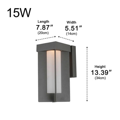 Rustic Modern Geometric Sculptural Waterproof Outdoor LED Porch Wall Lights - Flyachilles