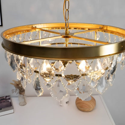 Rustic Modern Round Crystal Chandeliers Round Light - Flyachilles