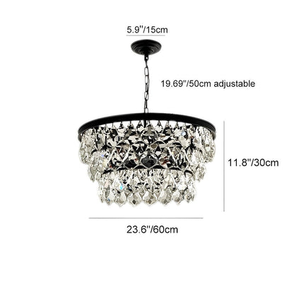 Rustic Modern Round Crystal Chandeliers Round Light - Flyachilles