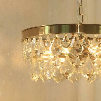 Rustic Modern Round Crystal Chandeliers Round Light - Flyachilles