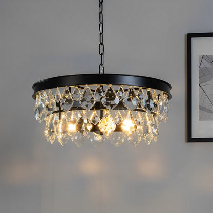 Rustic Modern Round Crystal Chandeliers Round Light - Flyachilles