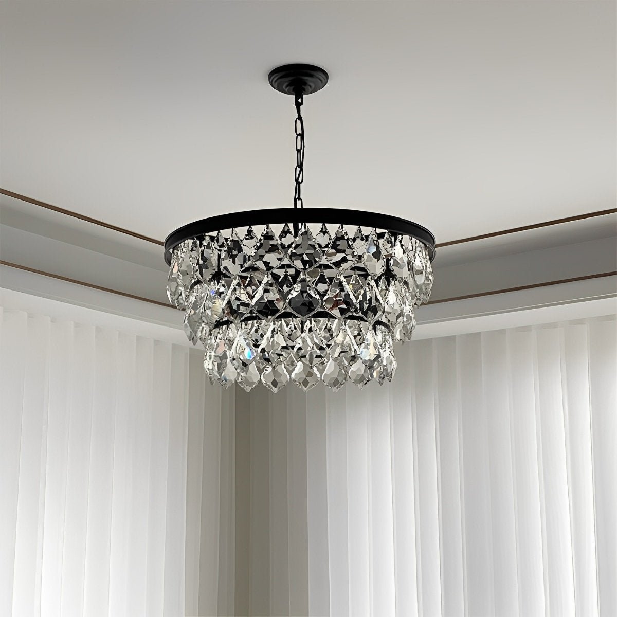 Rustic Modern Round Crystal Chandeliers Round Light - Flyachilles