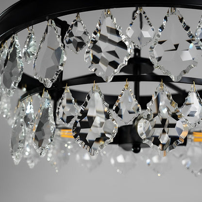 Rustic Modern Round Crystal Chandeliers Round Light - Flyachilles