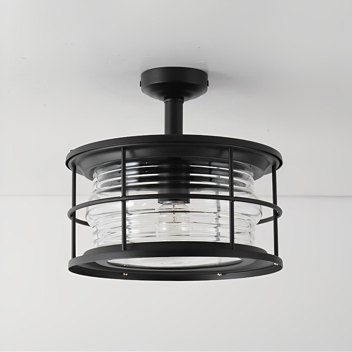 Rustic Modern Super Bright Black Round Outdoor Ceiling Lights - Flyachilles