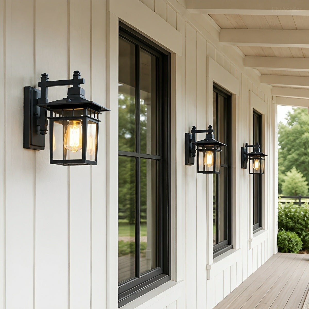 Rustic Square Waterproof Outdoor LED Porch Wall Light - Flyachilles