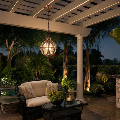 Rustic Waterproof Globe Outdoor Light Pendant Light Hanging Lantern - Flyachilles