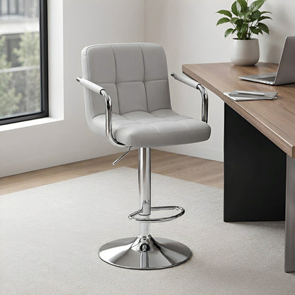 Set of 2 Adjustable Swivel Bar Chairs with Armrests - Flyachilles