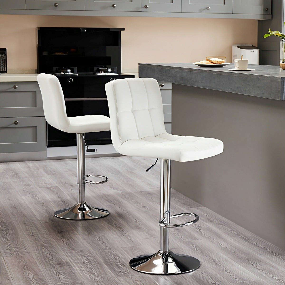 Set of 2 Ergonomic Adjustable Swivel Bar Stools - Flyachilles