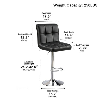 Set of 2 Ergonomic Adjustable Swivel Bar Stools - Flyachilles