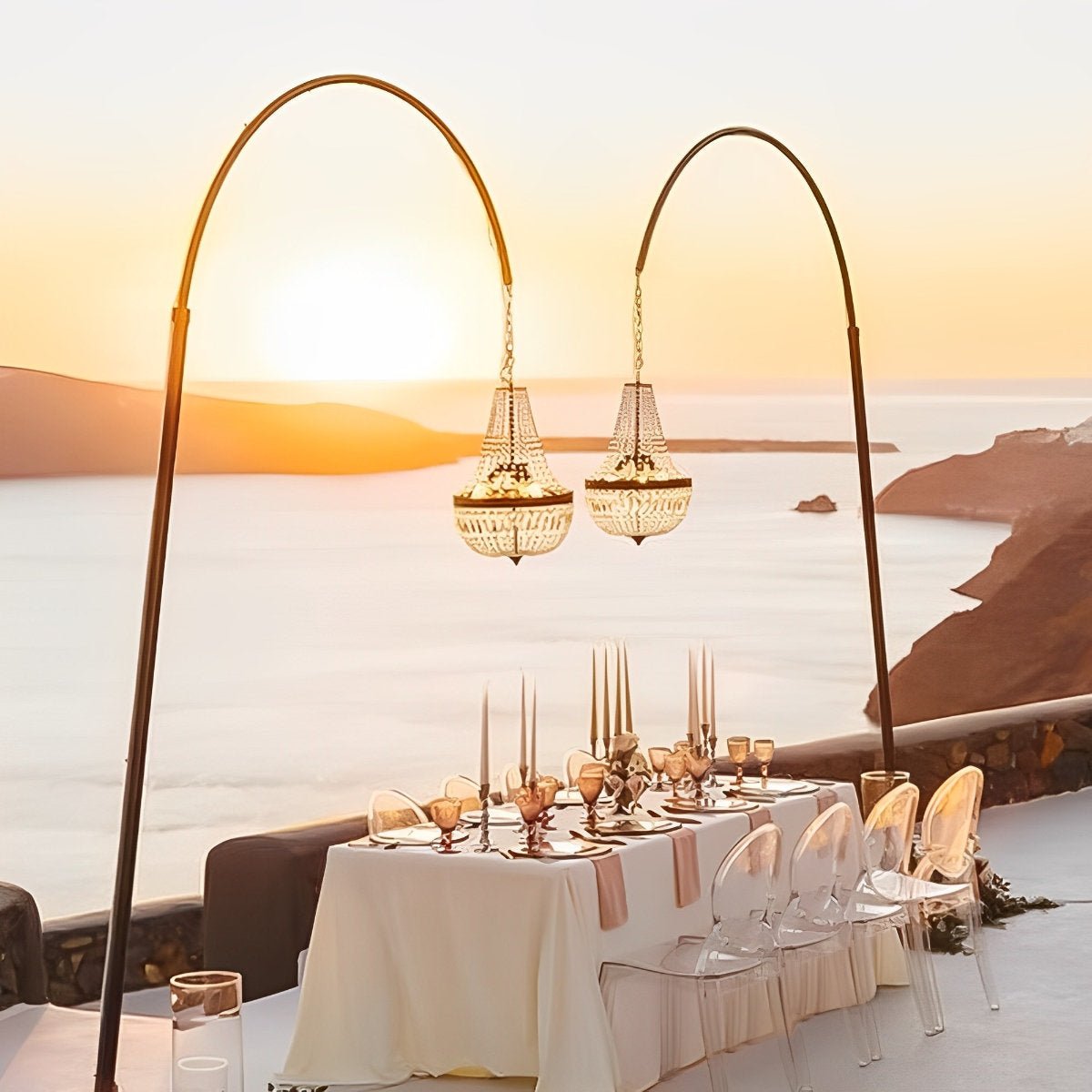 Set 2 Luxury Waterproof Outdoor Wedding Crystal Chandeliers