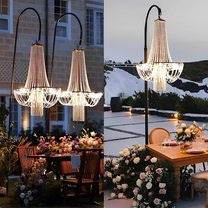 Set of 2 Luxury Waterproof Outdoor Wedding Crystal Chandeliers - Flyachilles