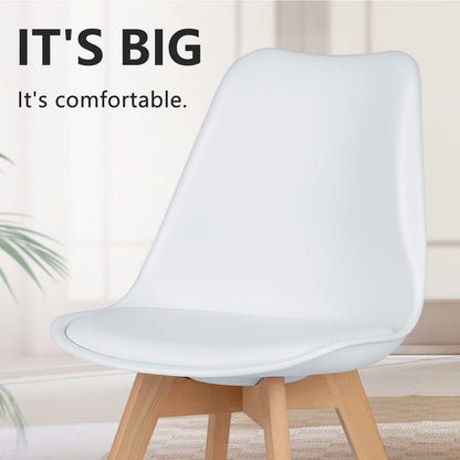 Set of 4 Modern Dining Chairs – PU Leather, Thick Cushion - Flyachilles