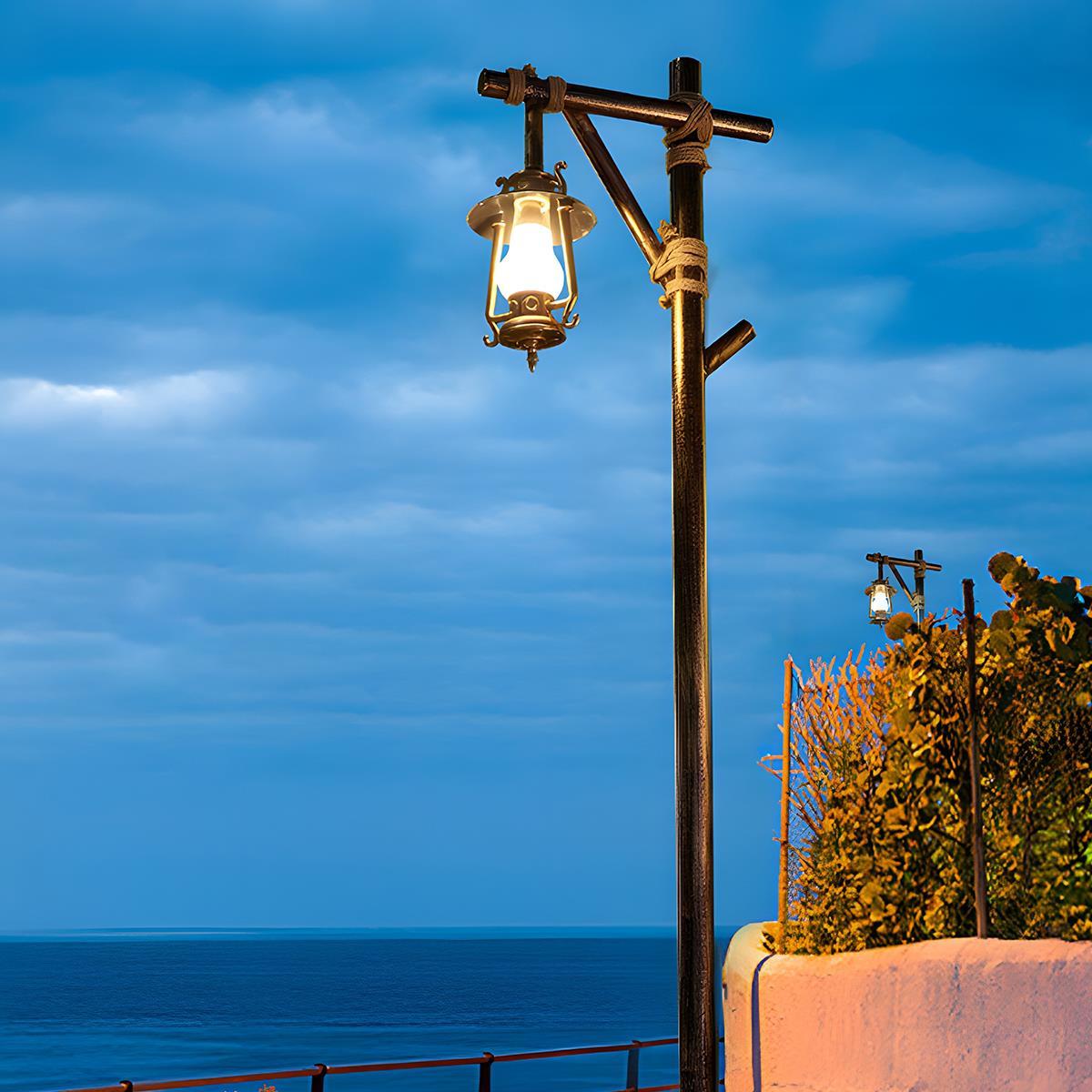 Set of 4 Waterproof Vintage Lantern Outdoor Western Street Pole Lights - Flyachilles
