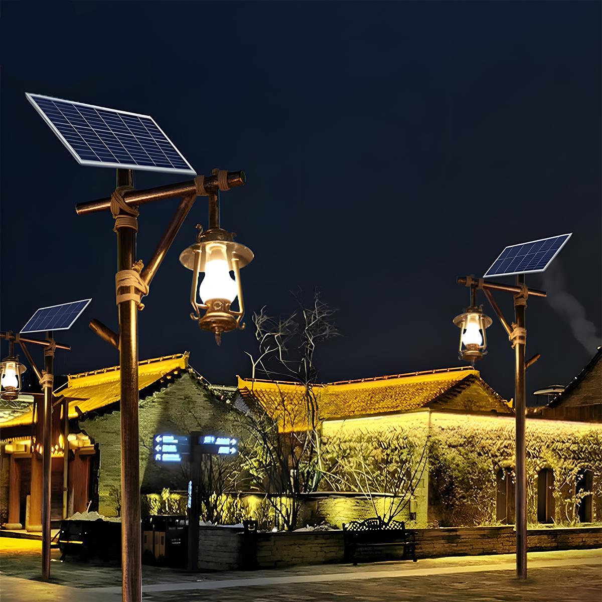 Set of 4 Waterproof Vintage Lantern Outdoor Western Street Pole Lights - Flyachilles