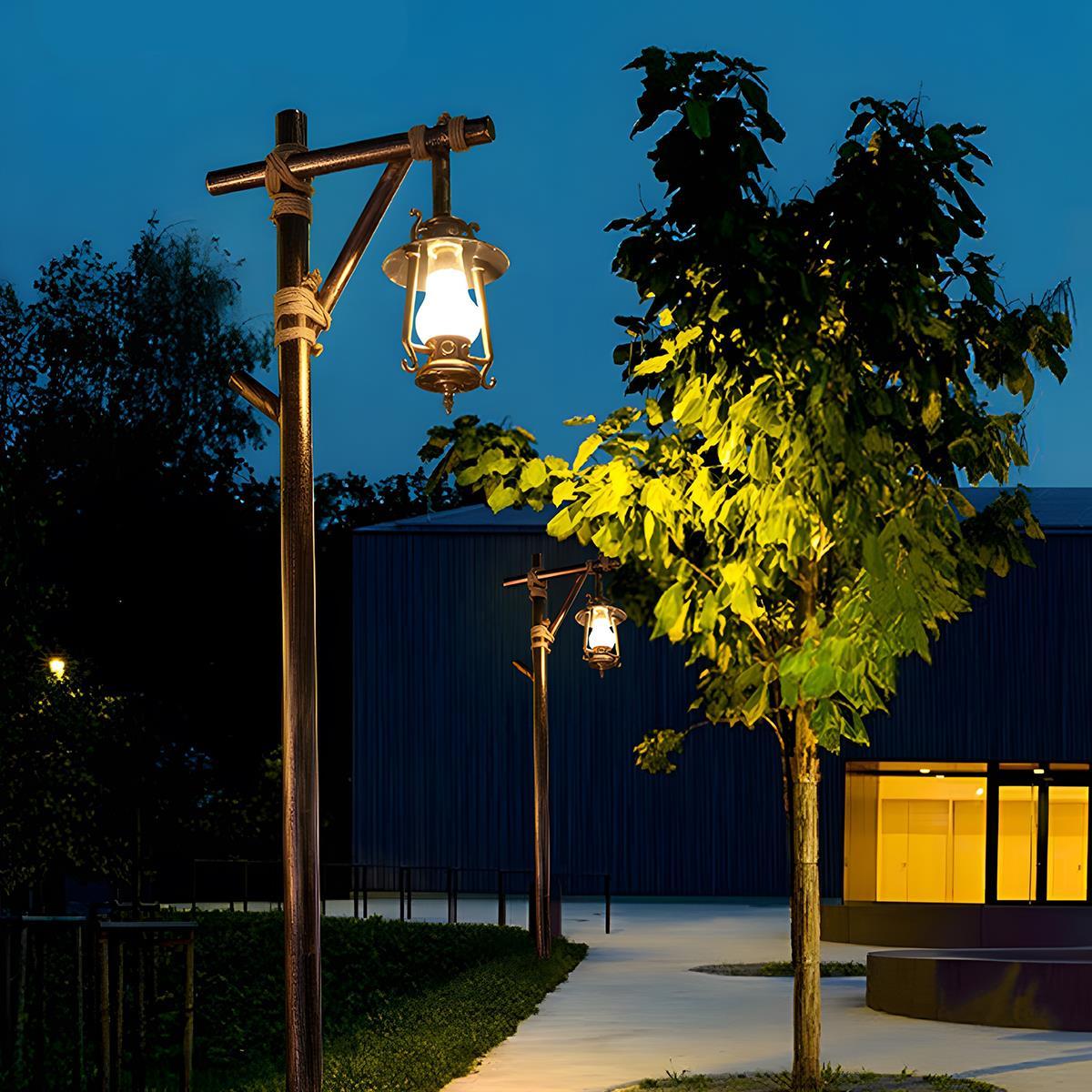 Set of 4 Waterproof Vintage Lantern Outdoor Western Street Pole Lights - Flyachilles
