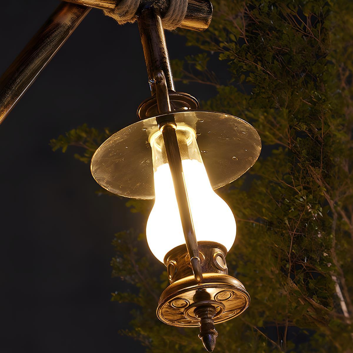 Set of 4 Waterproof Vintage Lantern Outdoor Western Street Pole Lights - Flyachilles