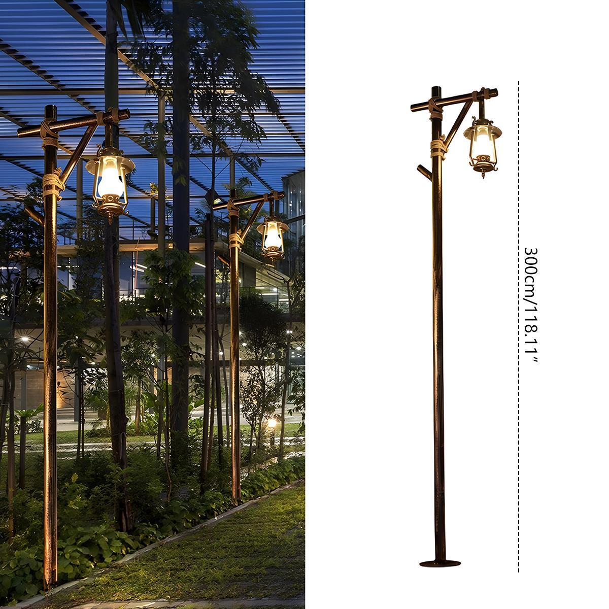 Set of 4 Waterproof Vintage Lantern Outdoor Western Street Pole Lights - Flyachilles
