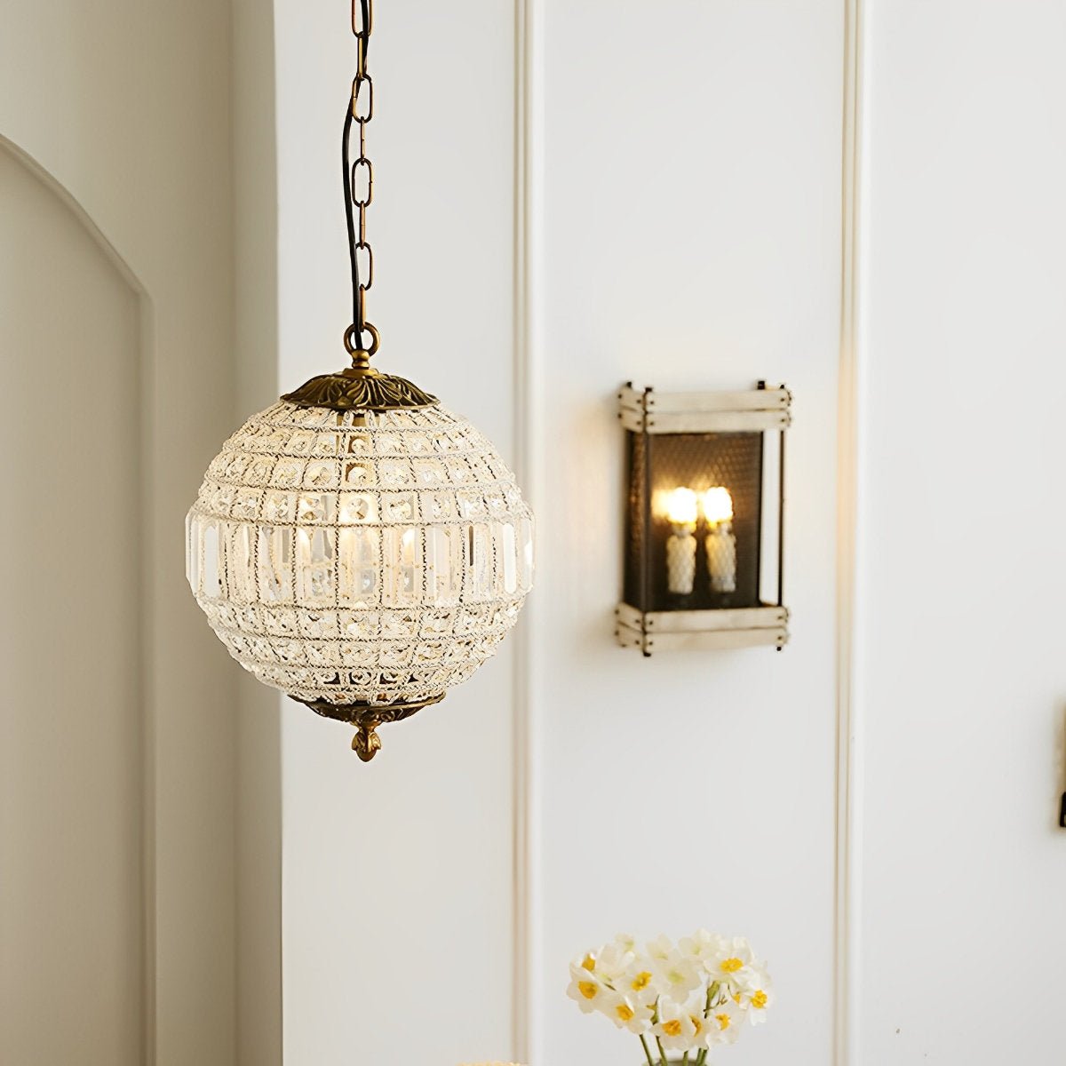 Bright Vintage Morocco Ball Crystal Chandelier Light