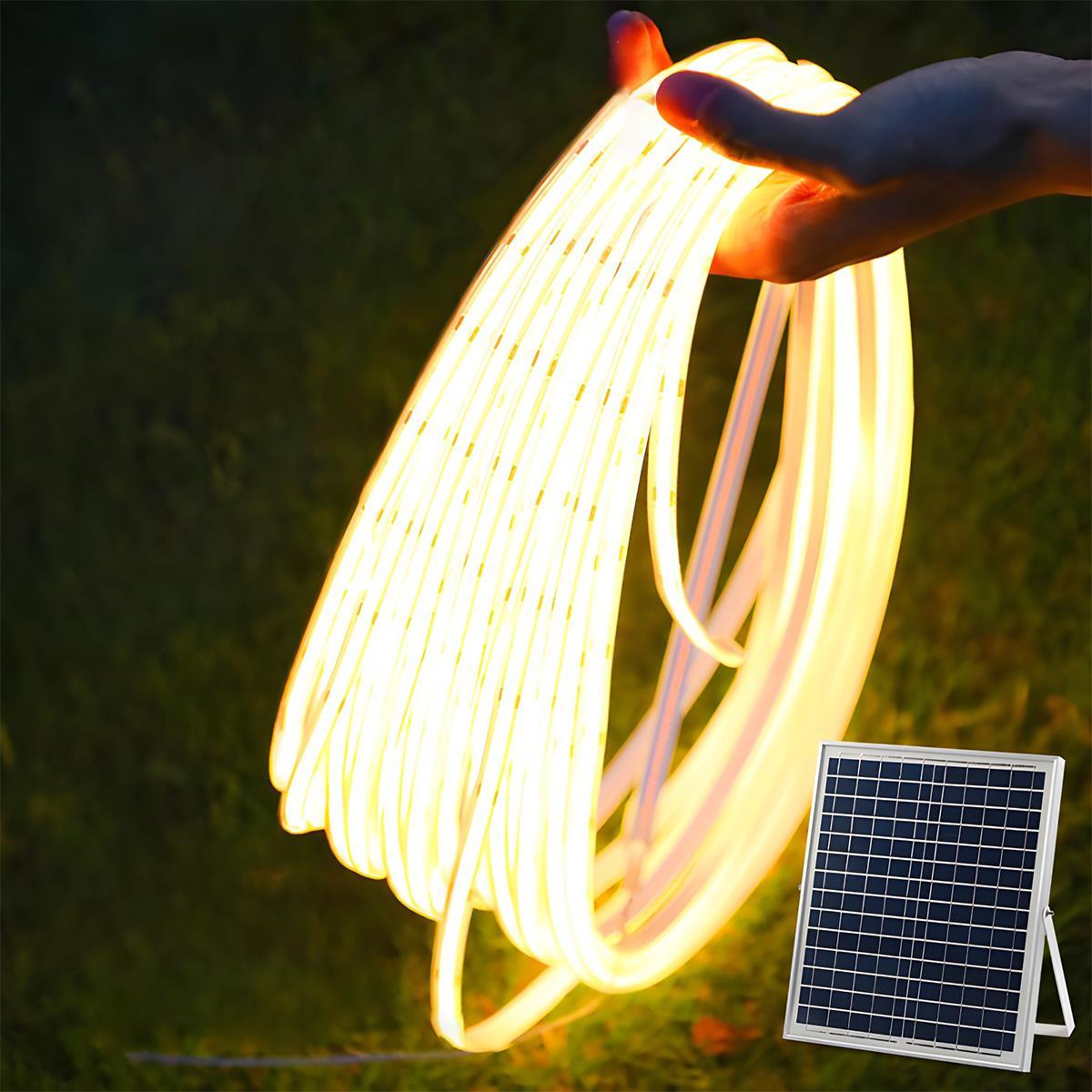 Solar COB DIY Waterproof Outdoor Recessed LED Flexible Linear Light Indoor Soft Stripe Light High Output / 67 ft / Single