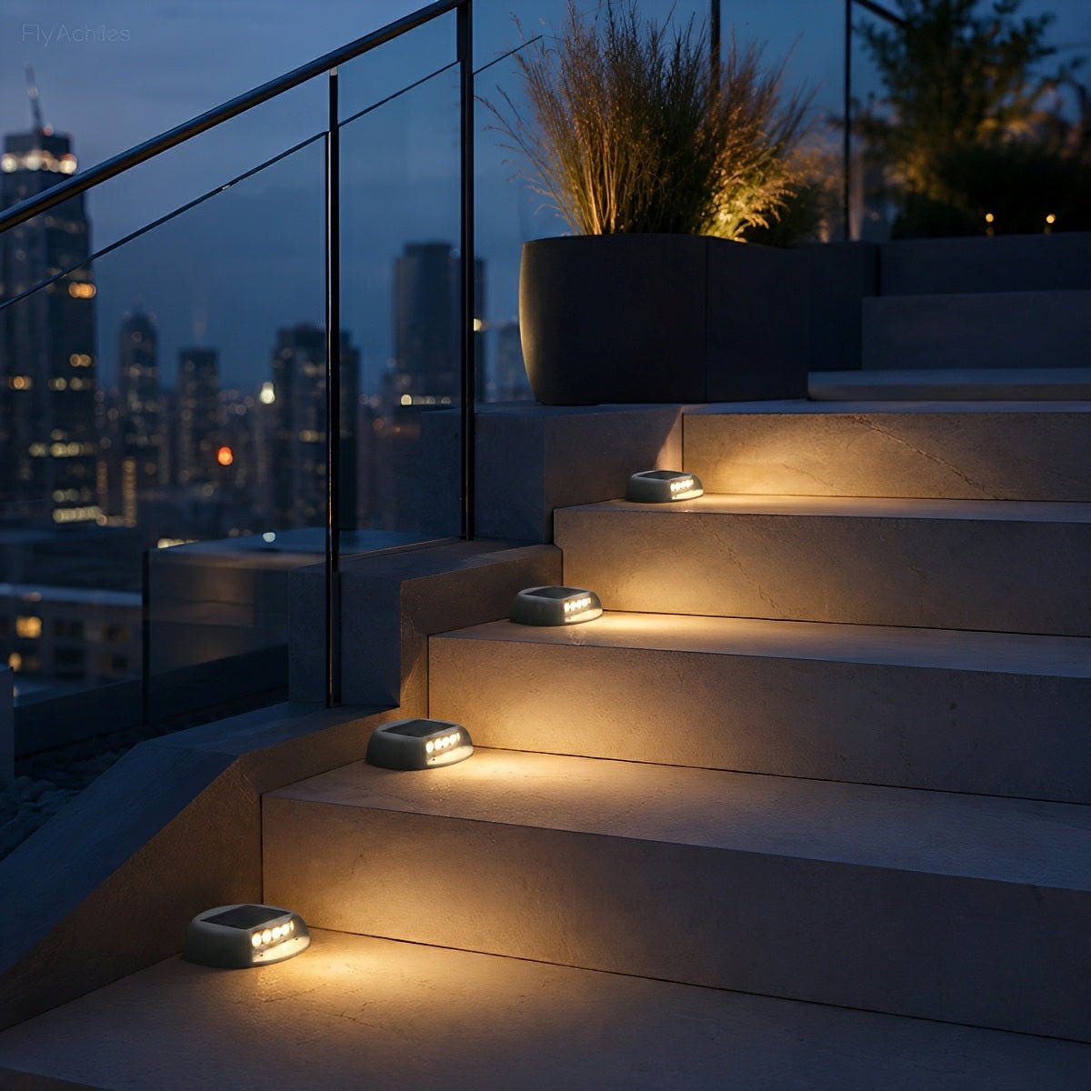 Solar Deck Stair Lights LED Outdoor Step Lights - Flyachilles