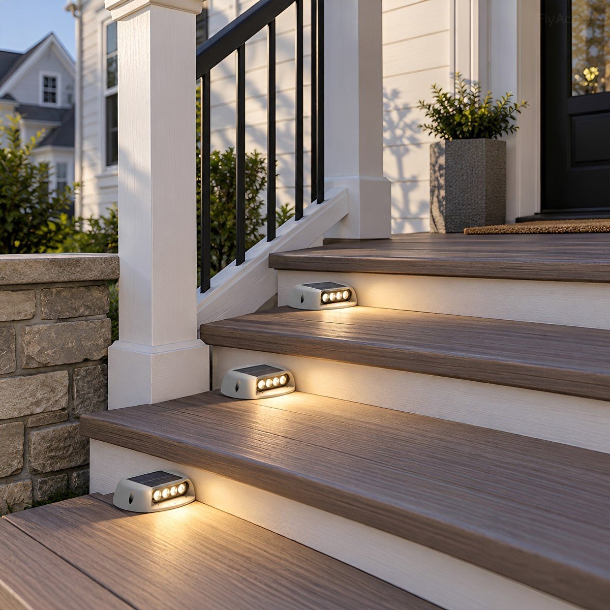 Solar Deck Stair Lights LED Outdoor Step Lights - Flyachilles