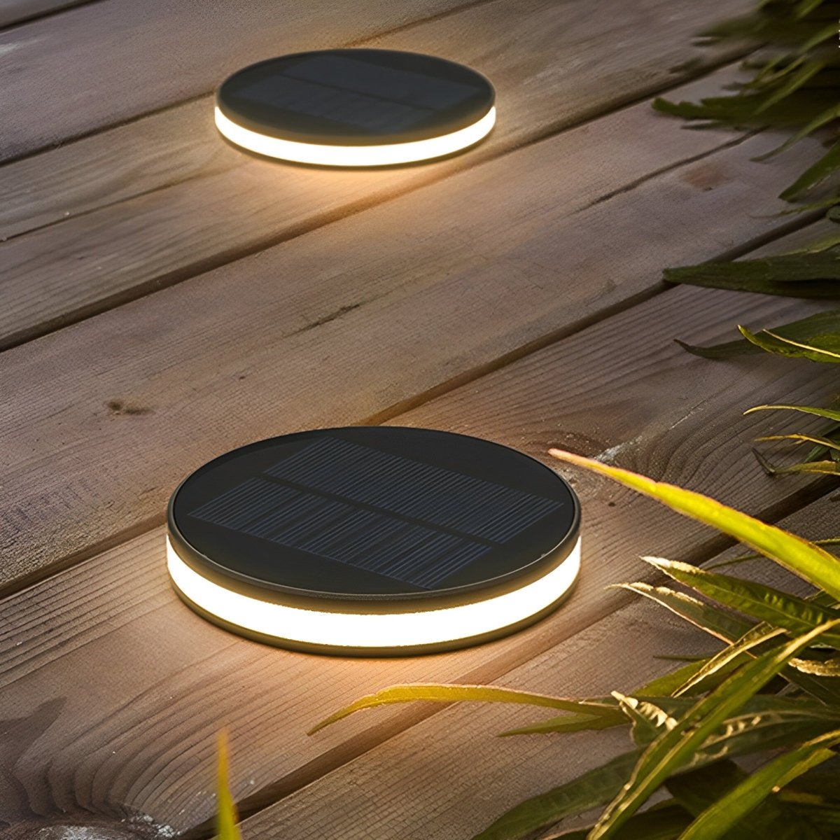 Solar Led Circular Shape Luminous Waterproof Embedded Ground Lights - Flyachilles