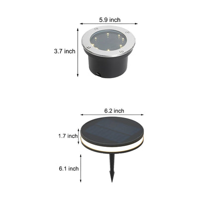 Solar Led Circular Shape Luminous Waterproof Embedded Ground Lights - Flyachilles